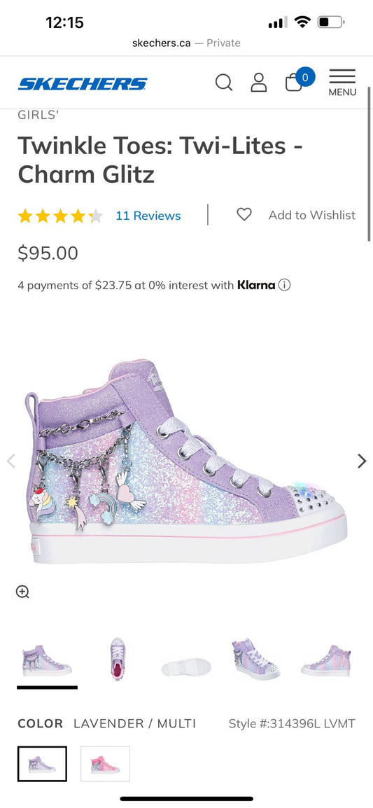 11T Sketchers twinkle toes high top shoes- glitter- NEW , Shoes 11 (Toddler:2-4yr)