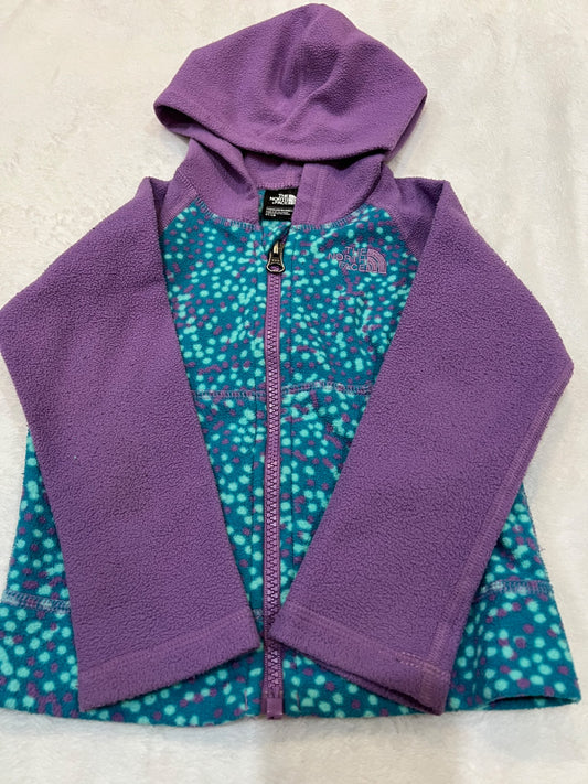 2T North face fleece full zip hoodie- purple, Kids 2T