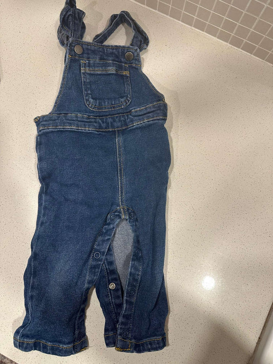 Joe Fresh 6-12M Overalls with Scalloped Details , Kids 9 Month (6-9M)