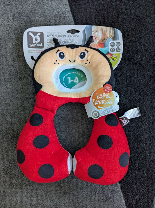 Brand New Benbat Total Support Headrest for Toddlers - Ladybug, NWT, MSRP $32