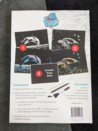 Brand New Drawing Bundle: Studio Scratch Art - Marine Life and LCD Tablet (PINK), NWT, MSRP $15
