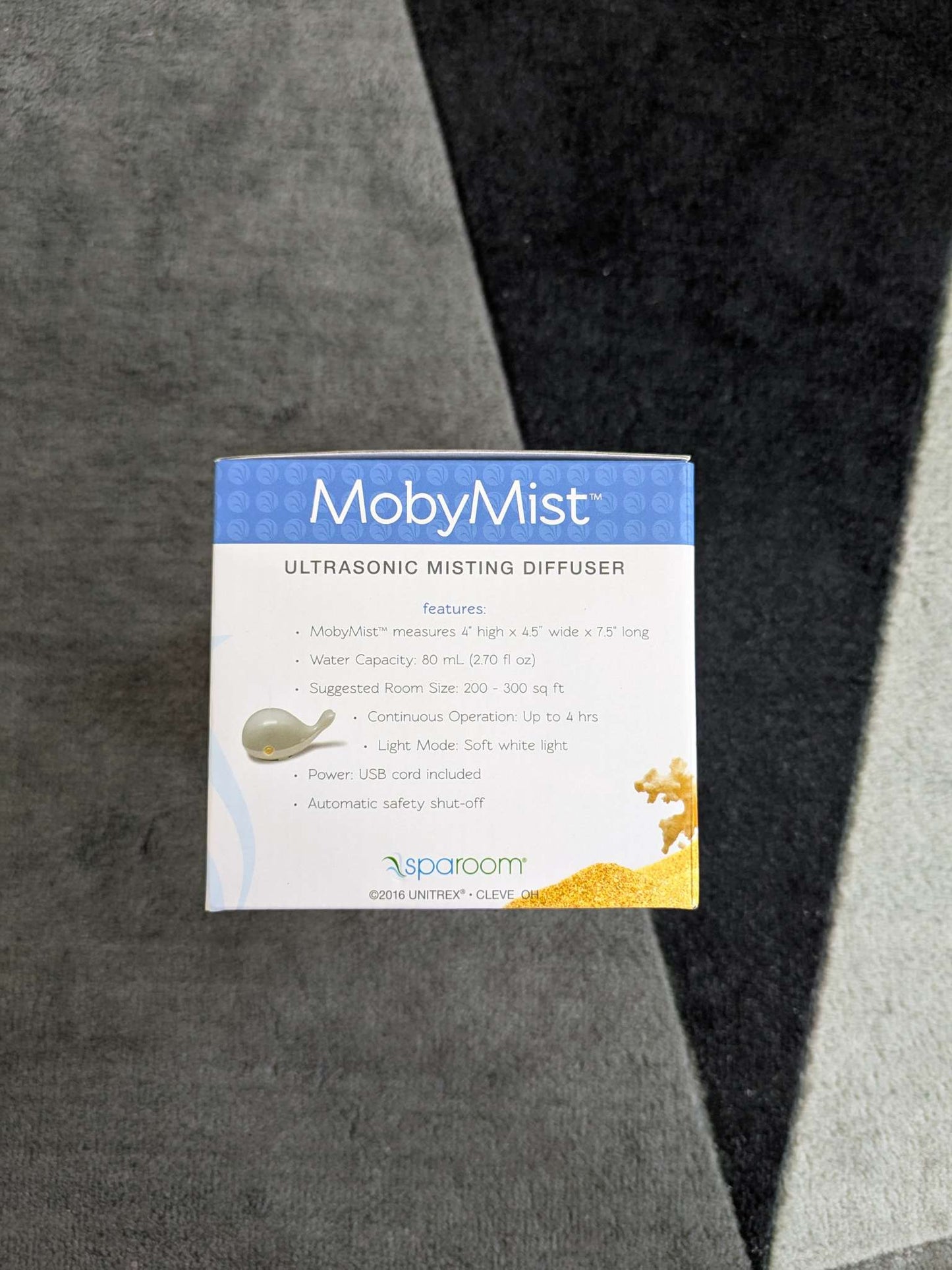 Brand New SpaMist Moby Aromatherapy Diffuser, NWT, MSRP $30