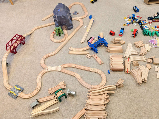 Wooden Train Set with many extras!