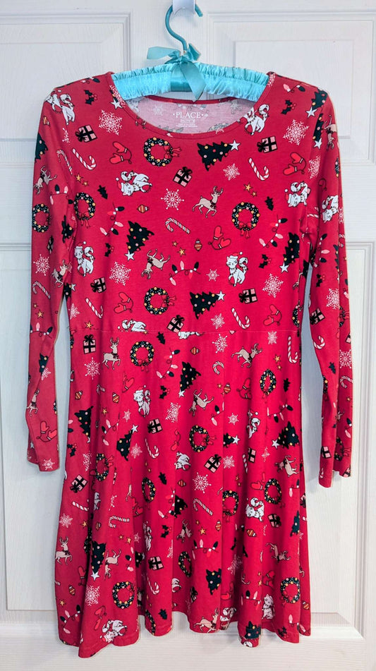 Festive Christmas long sleeve skater Dress. Retail $34.95, Kids 16 to 20 (extra large)