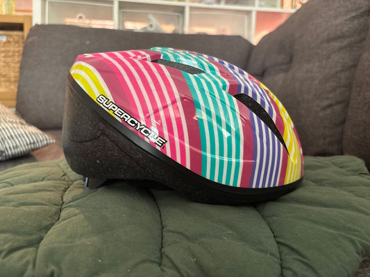 Supercycle Kids Bike Helmet, Multi-Color Stripes