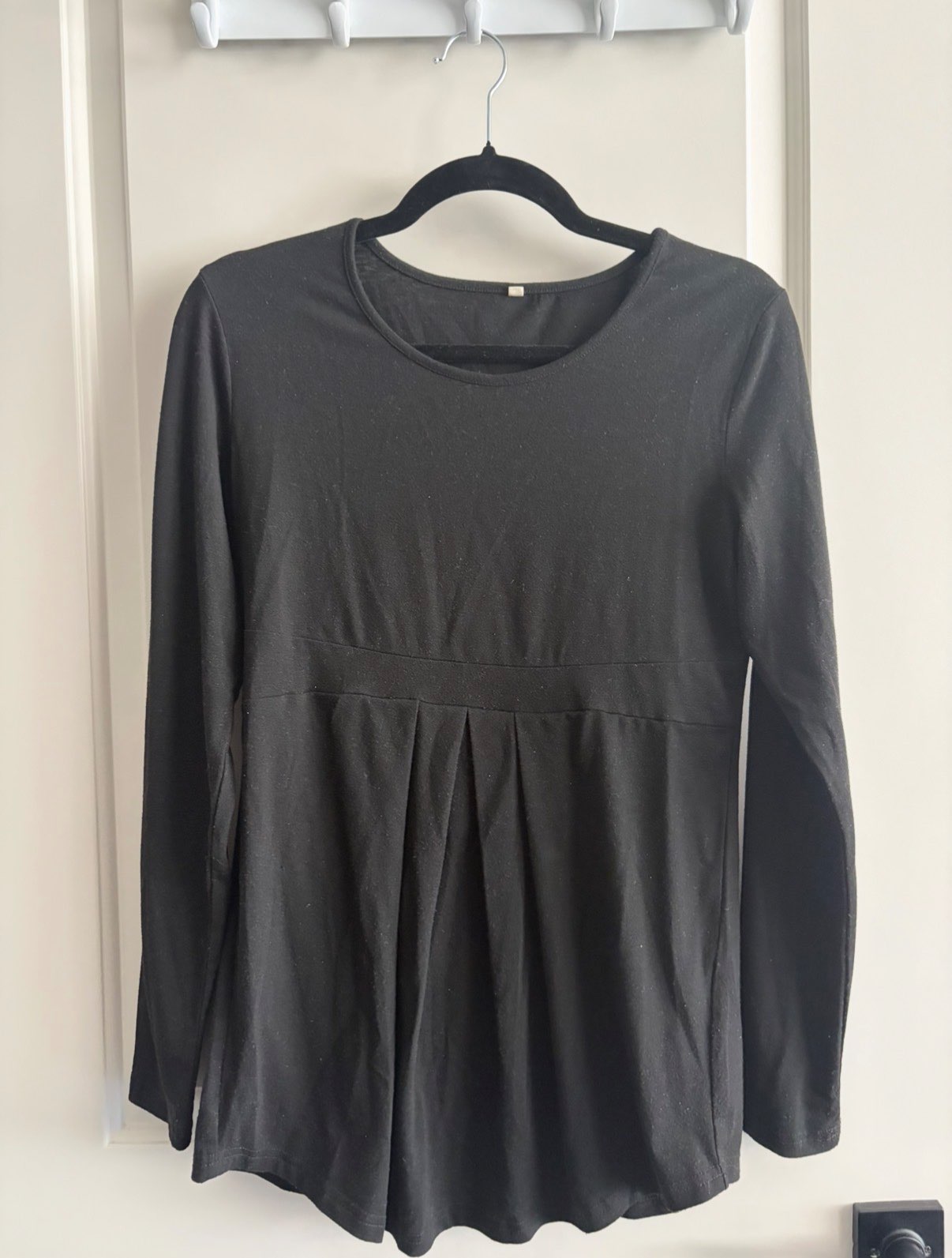 Maternity Black Long Sleeve Top, Maternity S (4-6)
