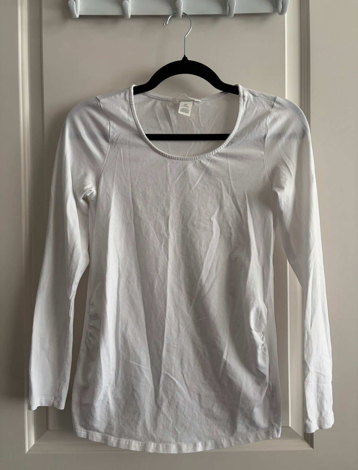 H&M Maternity White Long Sleeve Top, Maternity S (4-6)