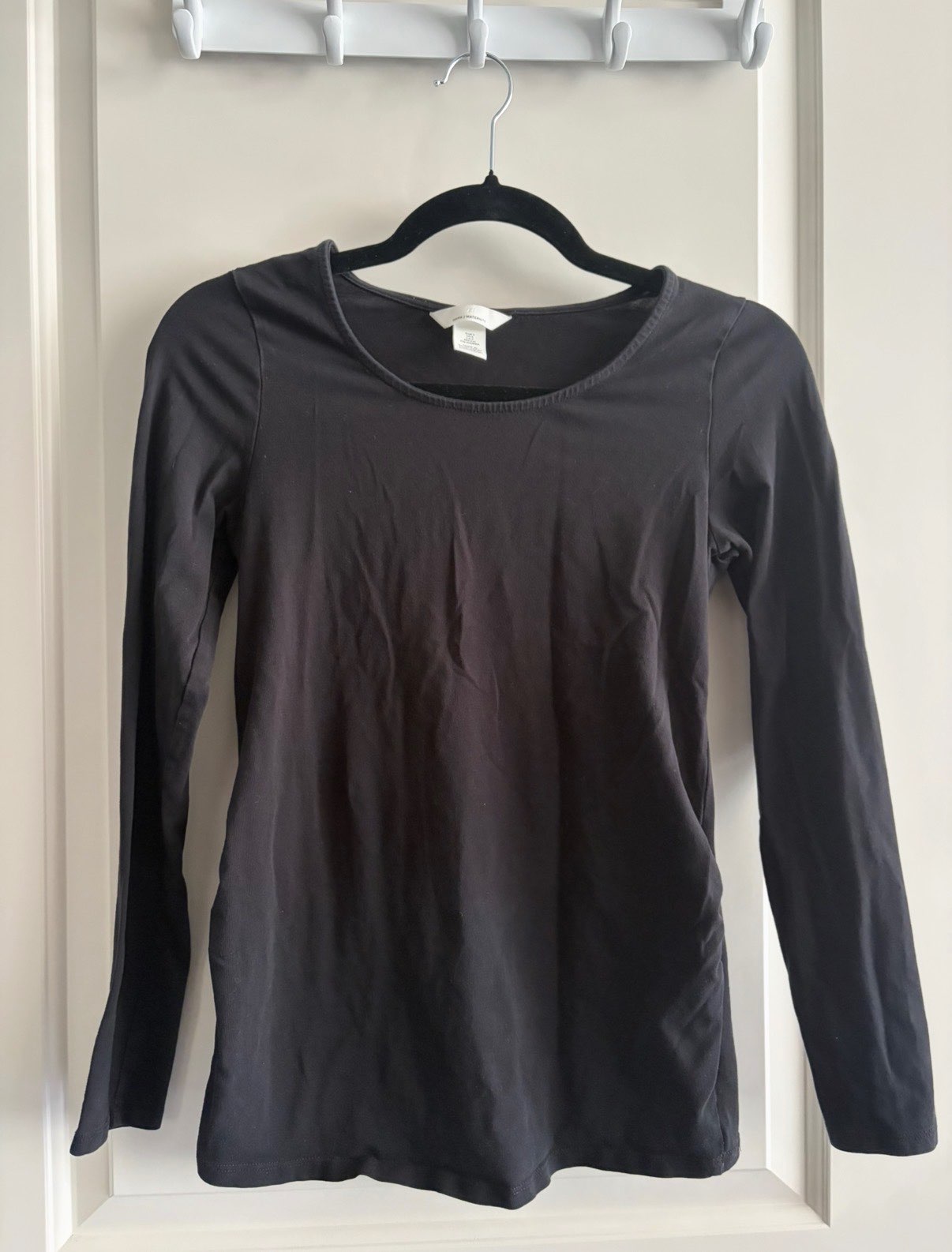 H&M Maternity Black Long Sleeve Top, Maternity S (4-6)