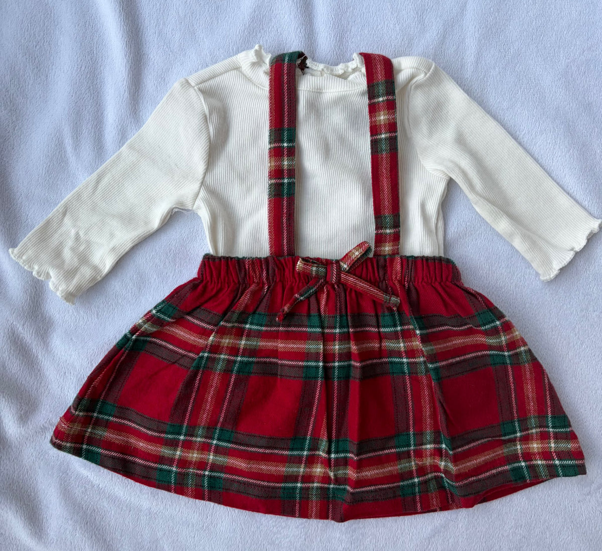 Two Piece Tartan Dress and Ribbed Long Sleeve , Kids Newborn