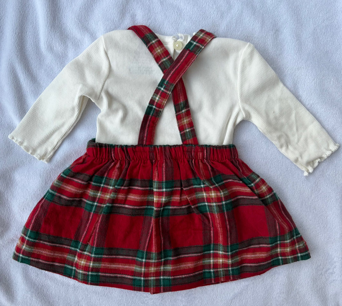 Two Piece Tartan Dress and Ribbed Long Sleeve , Kids Newborn