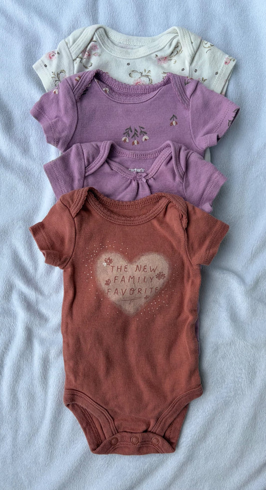 Set of 4 Tshirt Onesies, Kids Newborn