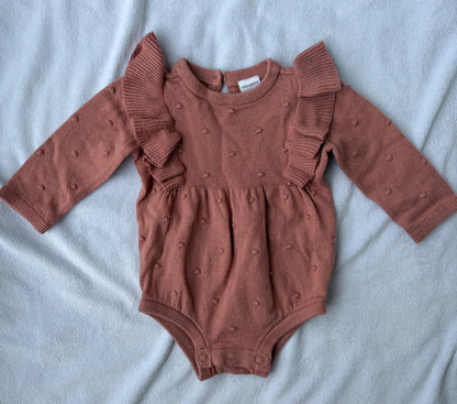 Knit Long Sleeve Onesie, Kids Newborn