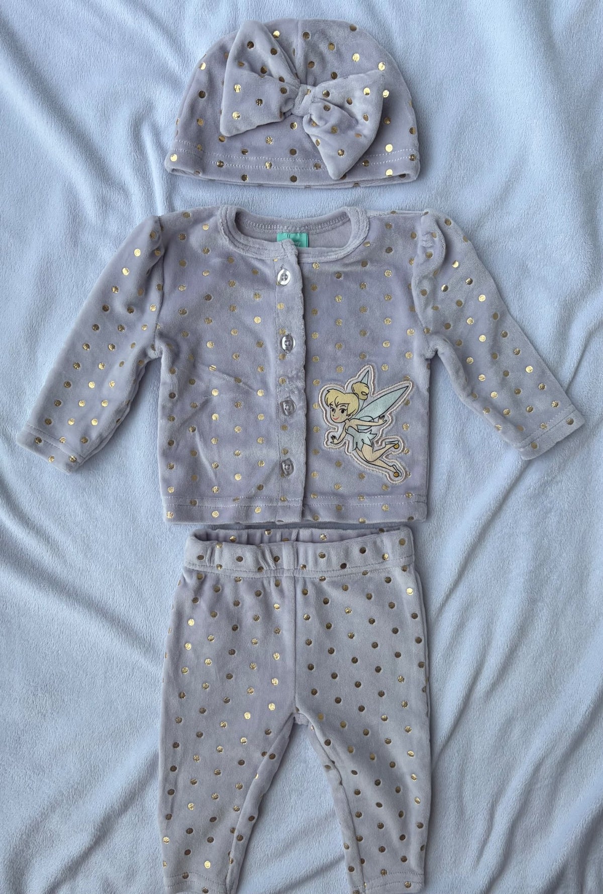 Velvet Three Piece Pants, Button Up Long Sleeve and Hat, Kids 3 Month (0-3M)
