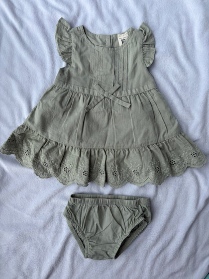 Ruffle Sleeve Spring Dress, Kids 3 Month (0-3M)