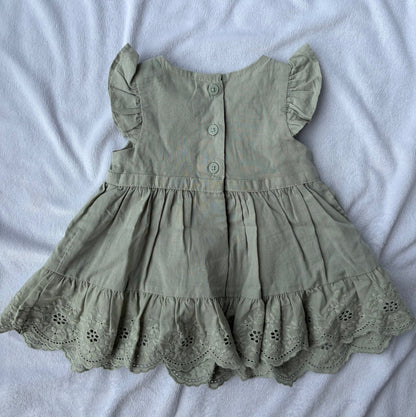 Ruffle Sleeve Spring Dress, Kids 3 Month (0-3M)
