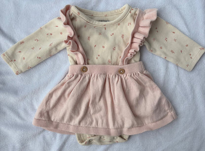 Two Piece Spring Dress with Long Sleeve Onsie, Kids Newborn