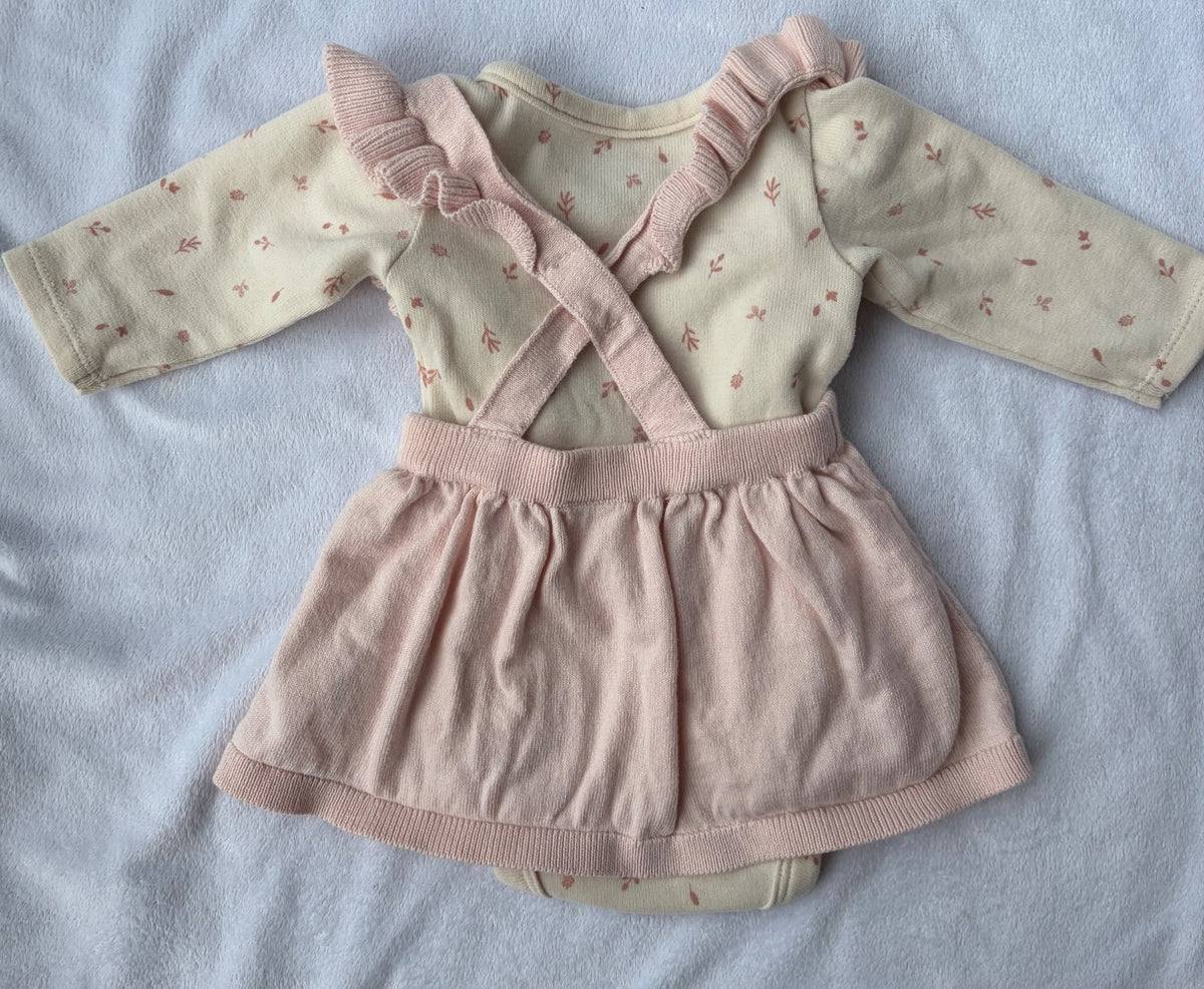 Two Piece Spring Dress with Long Sleeve Onsie, Kids Newborn