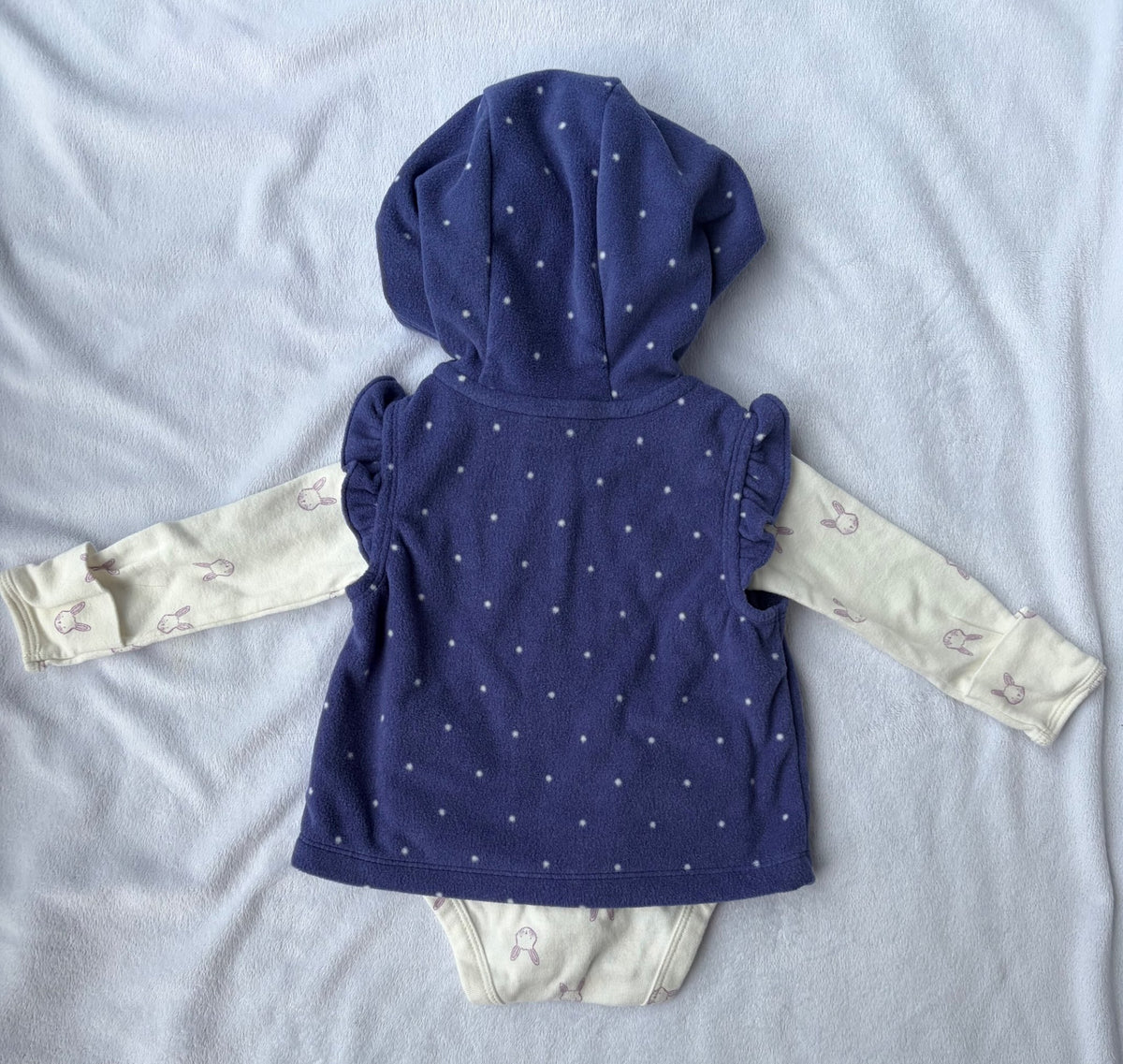 Spring Hooded Vest and Long Sleeve Onsie Set, Kids 3 Month (0-3M)