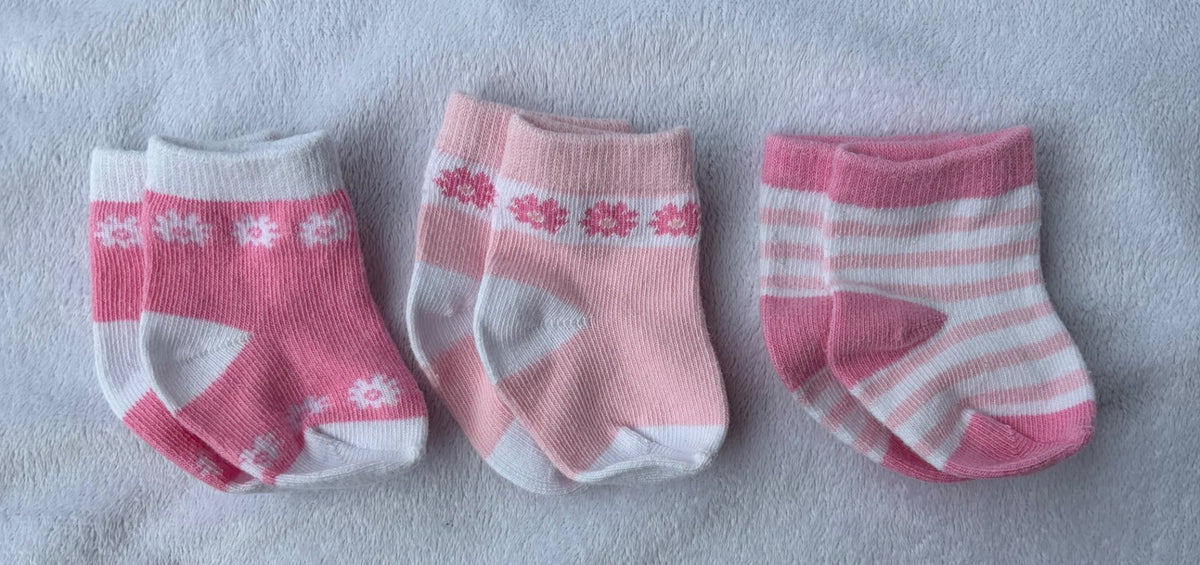 New! Three Pairs of Socks 0-6 months