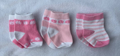 New! Three Pairs of Socks 0-6 months