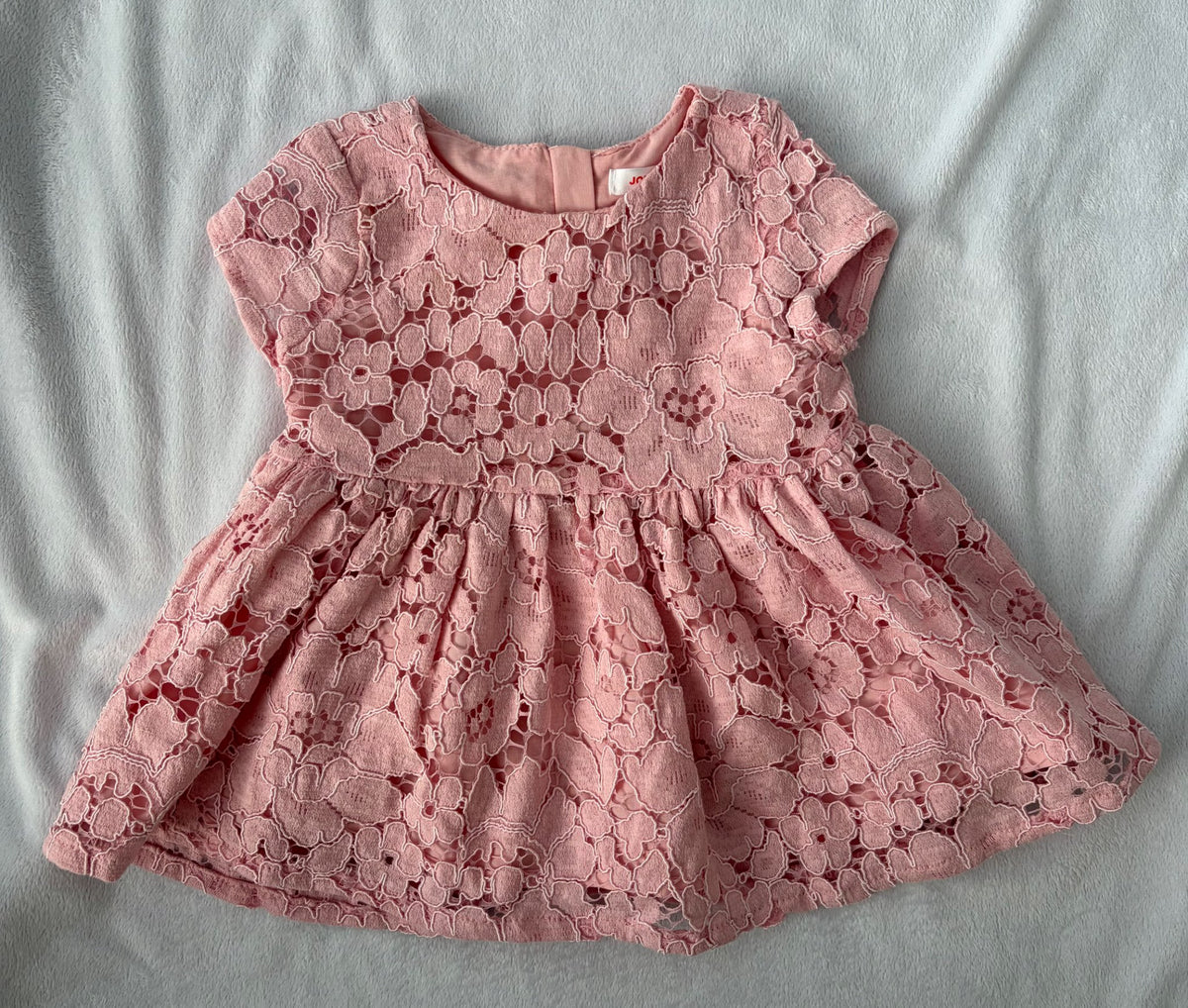 Pink Lace Short Sleeve Dress, Kids 6 Month (3-6M)