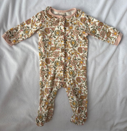 Floral Footed Sleeper, Kids 9 Month (6-9M)