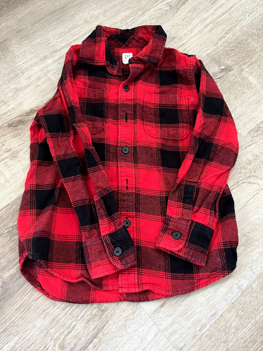 GAP Boys' Buffalo Plaid Flannel Shirt, Kids 6/6X (extra small)