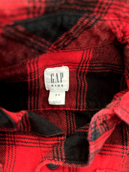 GAP Boys' Buffalo Plaid Flannel Shirt, Kids 6/6X (extra small)