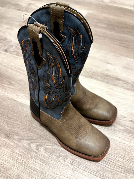 ROPER BOYS' DALTON COWBOY BOOTS, Shoes 1 (Kids:4-8yr)