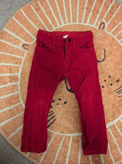 Red Corduroy Pants, Kids 2T