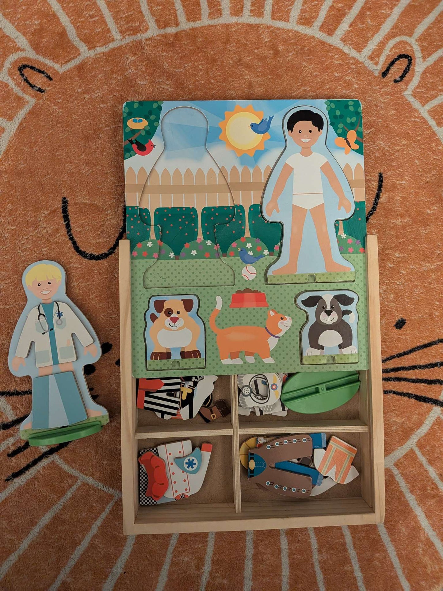 Dress Up Wooden Doll Set
