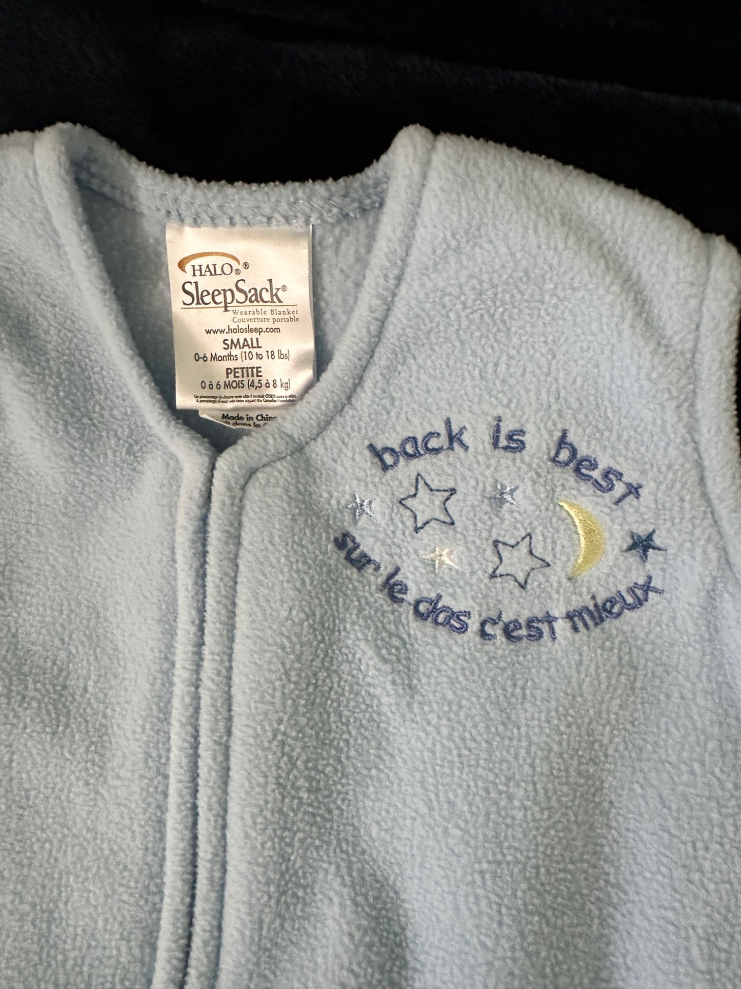 Halo Sleep sack Light blue , 0-6 Months (Small)