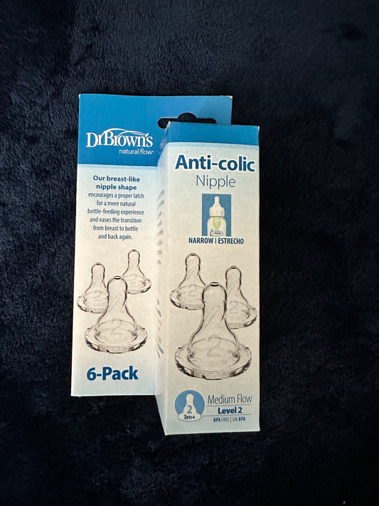 Dr Brown's Anti colic nipple flow 2