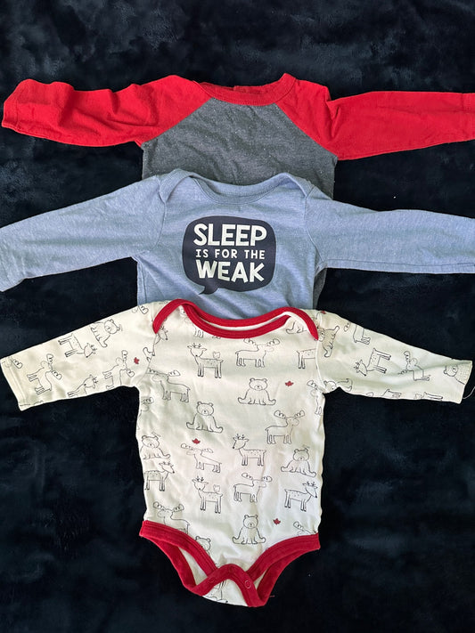 3 long sleeve bodysuits , Kids 6 Month (3-6M)