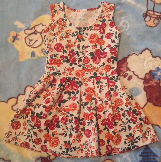 Red flower dress , Kids 2T