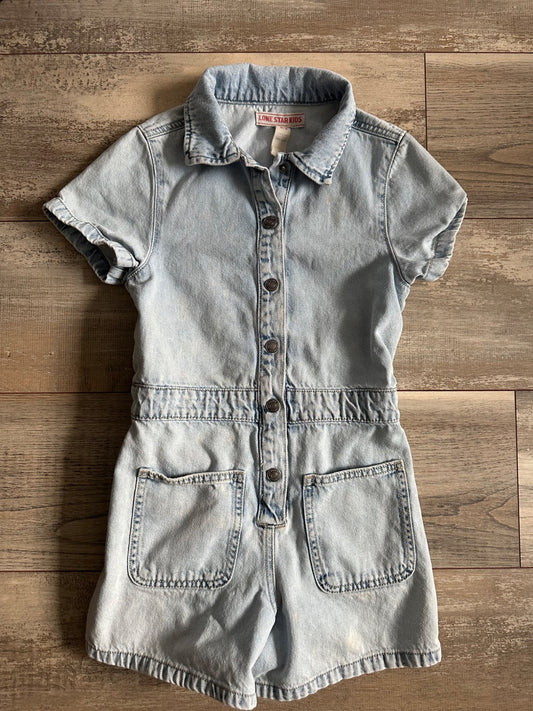Denim Short Jumpsuit , Kids 7 & 8 (small)