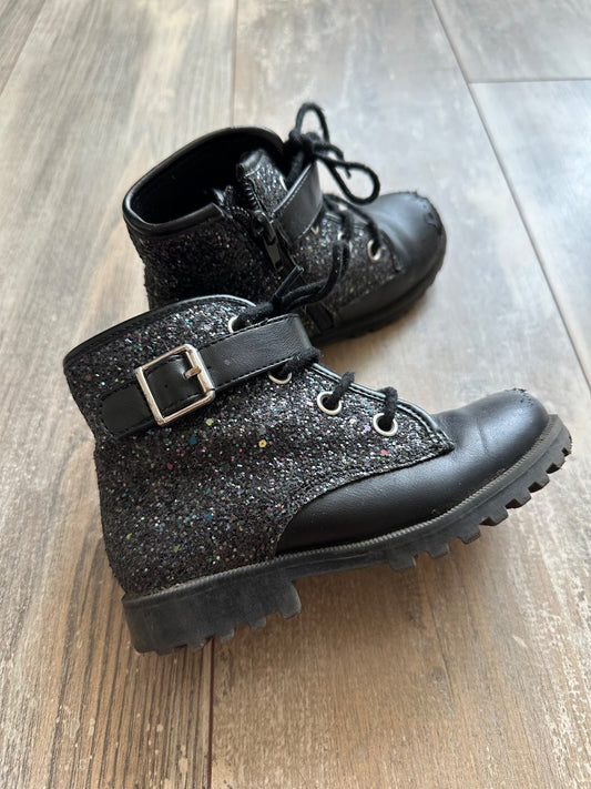 Black sparkle moto boots , Shoes 10 (Toddler:2-4yr)