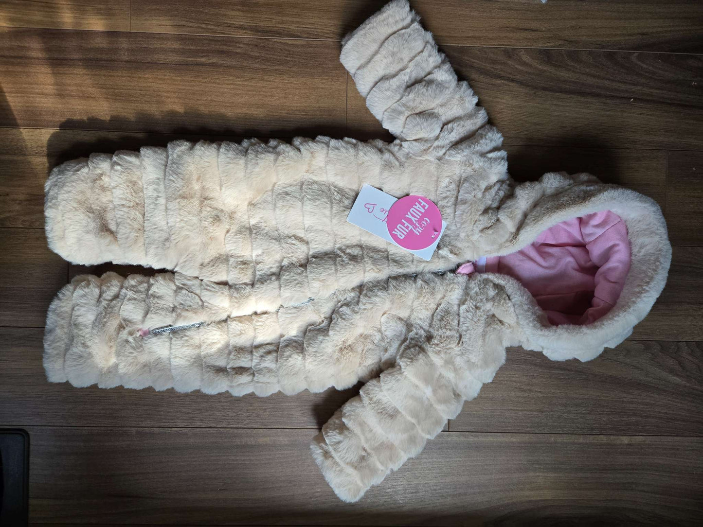 Girl's winter bunting suit - Beige/Pink - 3M, Kids 3 Month (0-3M)