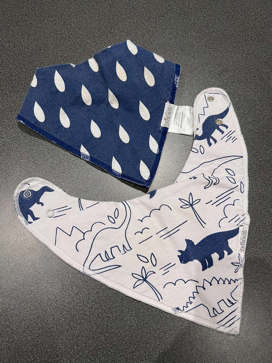 Blue Dinosaur Bandana Bibs & Snap On Teether, Dr. Brown's, 2 Pack