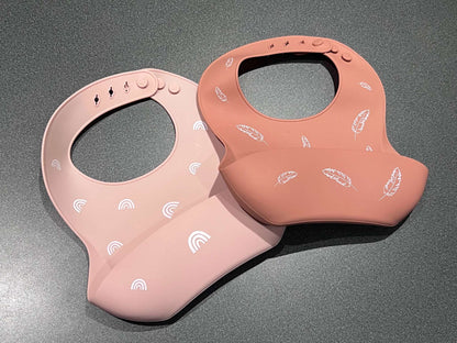 Pink Silicone Bibs, PandaEar, 2 Pack