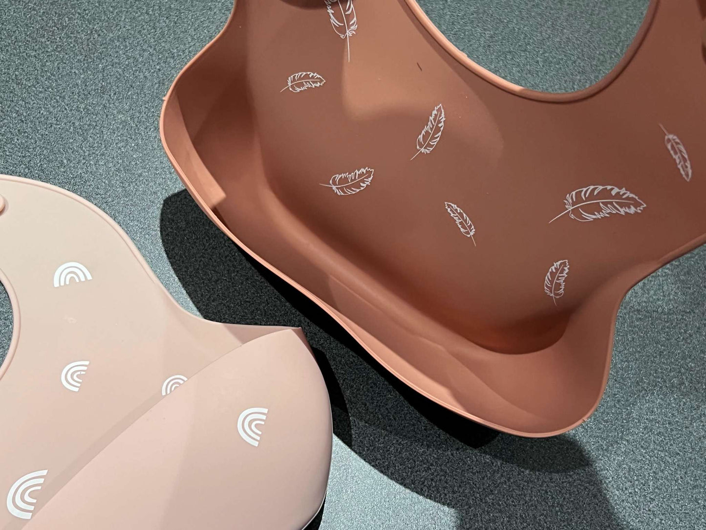 Pink Silicone Bibs, PandaEar, 2 Pack