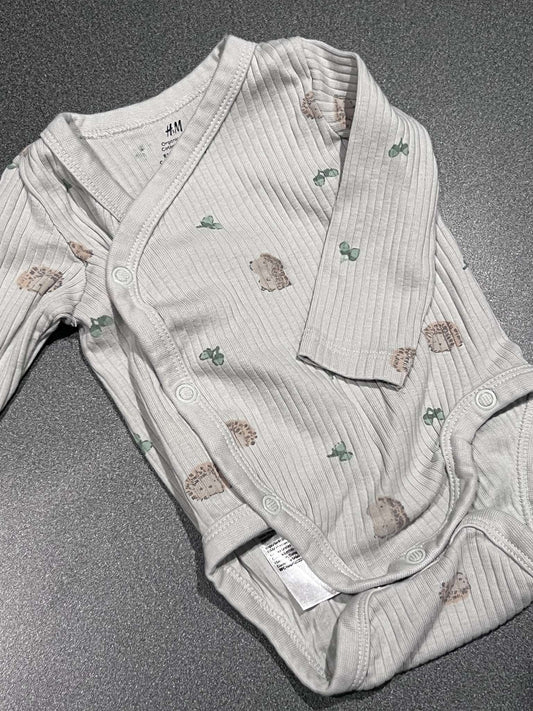 Organic Cotton Green Hedgehog Bodysuit & Pants Set, Kids Newborn