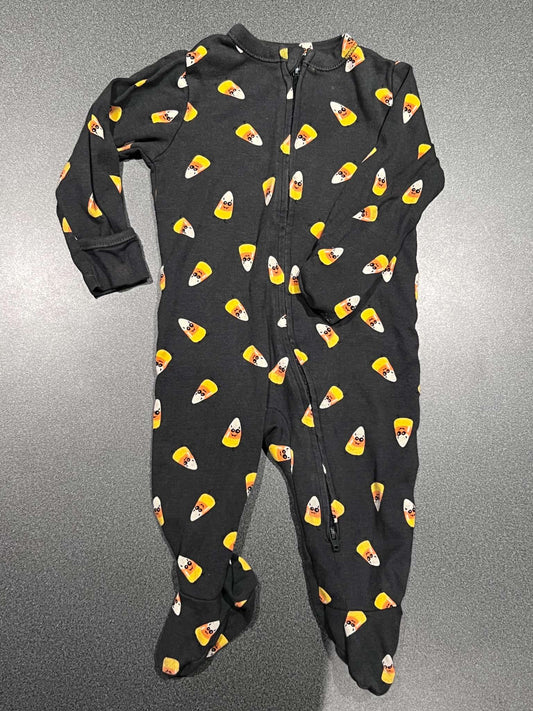 Black Candy Corn Halloween Onsie, Kids 9 Month (6-9M)