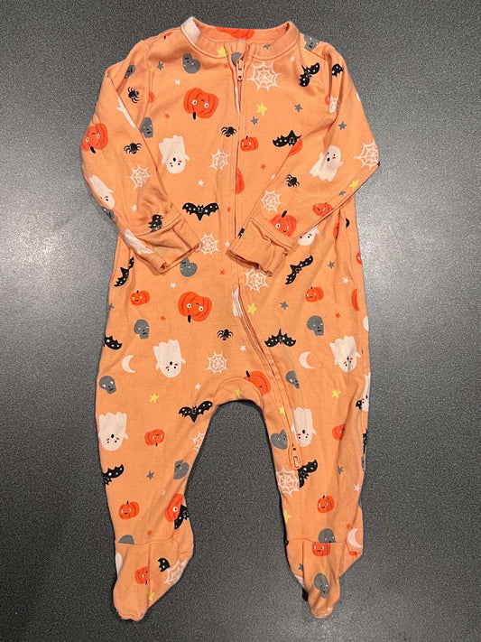 Halloween Themed Orange Onesie, Kids 9 Month (6-9M)