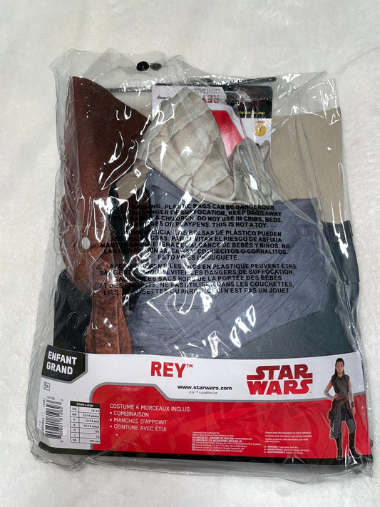Star Wars Rey Costume – Child Large (4-Piece Set) - MSRP $40, Kids 12 & 14 (large)