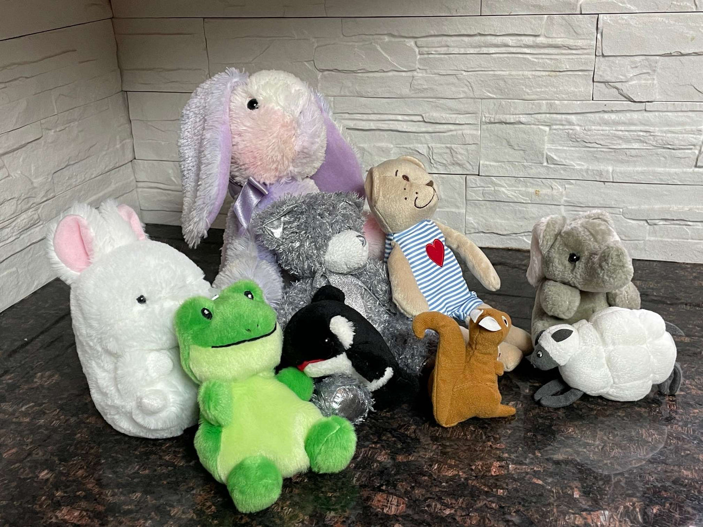 Plush Toy Bundle – 9 Stuffed Animals | Bunny, Frog, Elephant & More