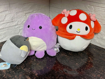 Squishmallows Bundle (3 Plush Toys) – Octopus, Mushroom & Penguin