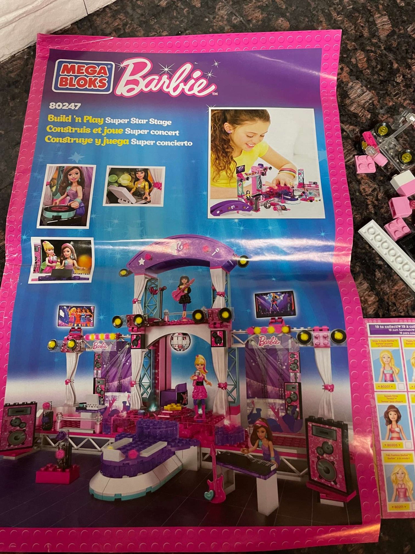 Mega Bloks Barbie Super Star Stage (80247) – Complete Set w/ Figures & Instructions