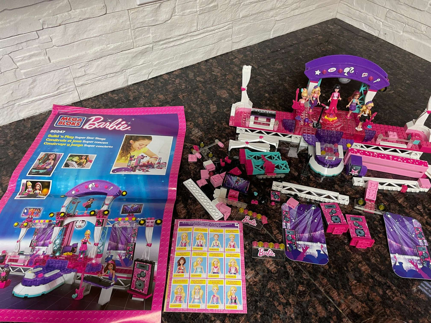 Mega Bloks Barbie Super Star Stage (80247) – Complete Set w/ Figures & Instructions