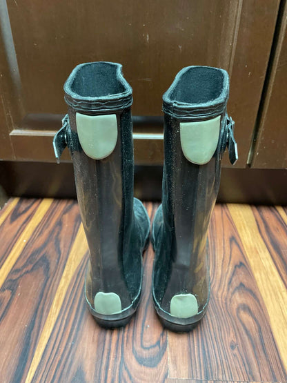 Kids Rain Boots – Size 4 – Black with Subtle Glitter, Shoes 3 (Kids:4-8yr)